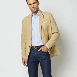 Sid Mashburn Butcher Jacket Khaki Canapa Canvas Sz 56R US 44R Blazer Sports Coat